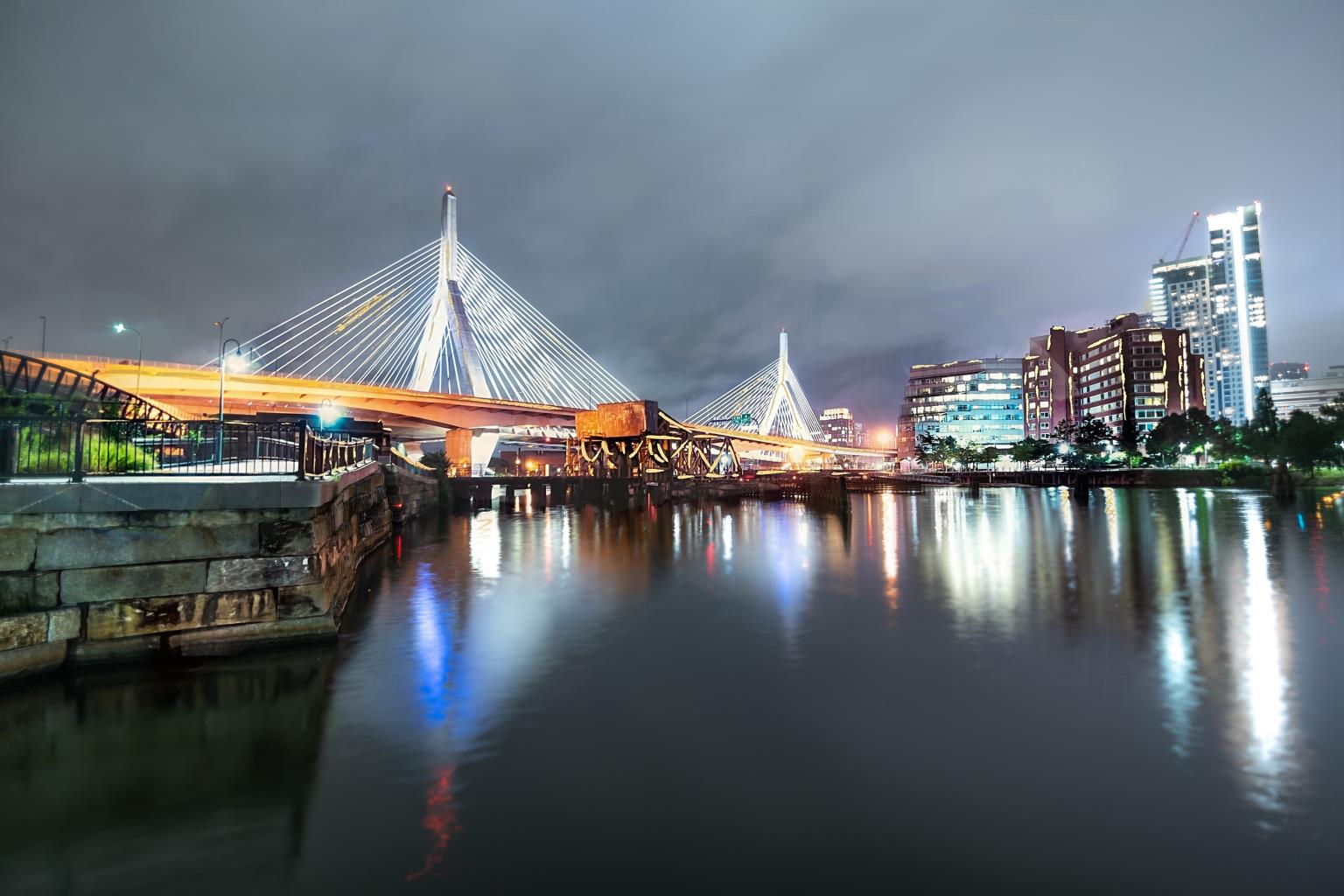 Tempered Glass W/ Foil - The Zakim In Boston Tempered Glass