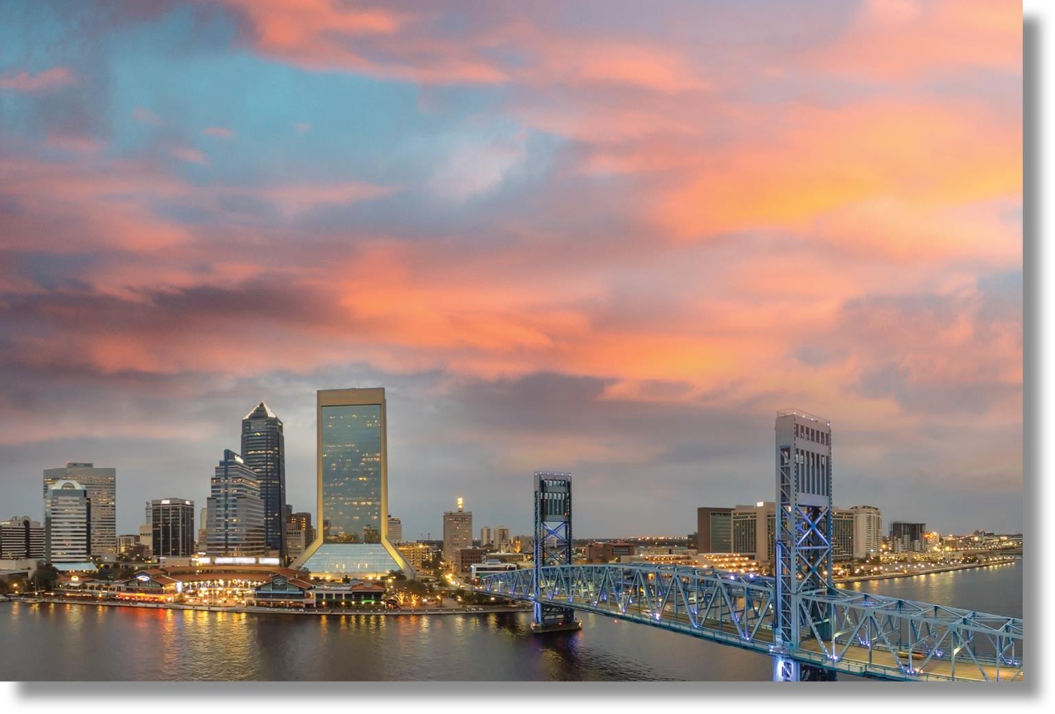 Temp Glass W/ Foil - Jacksonville Skyline Tempered Glass