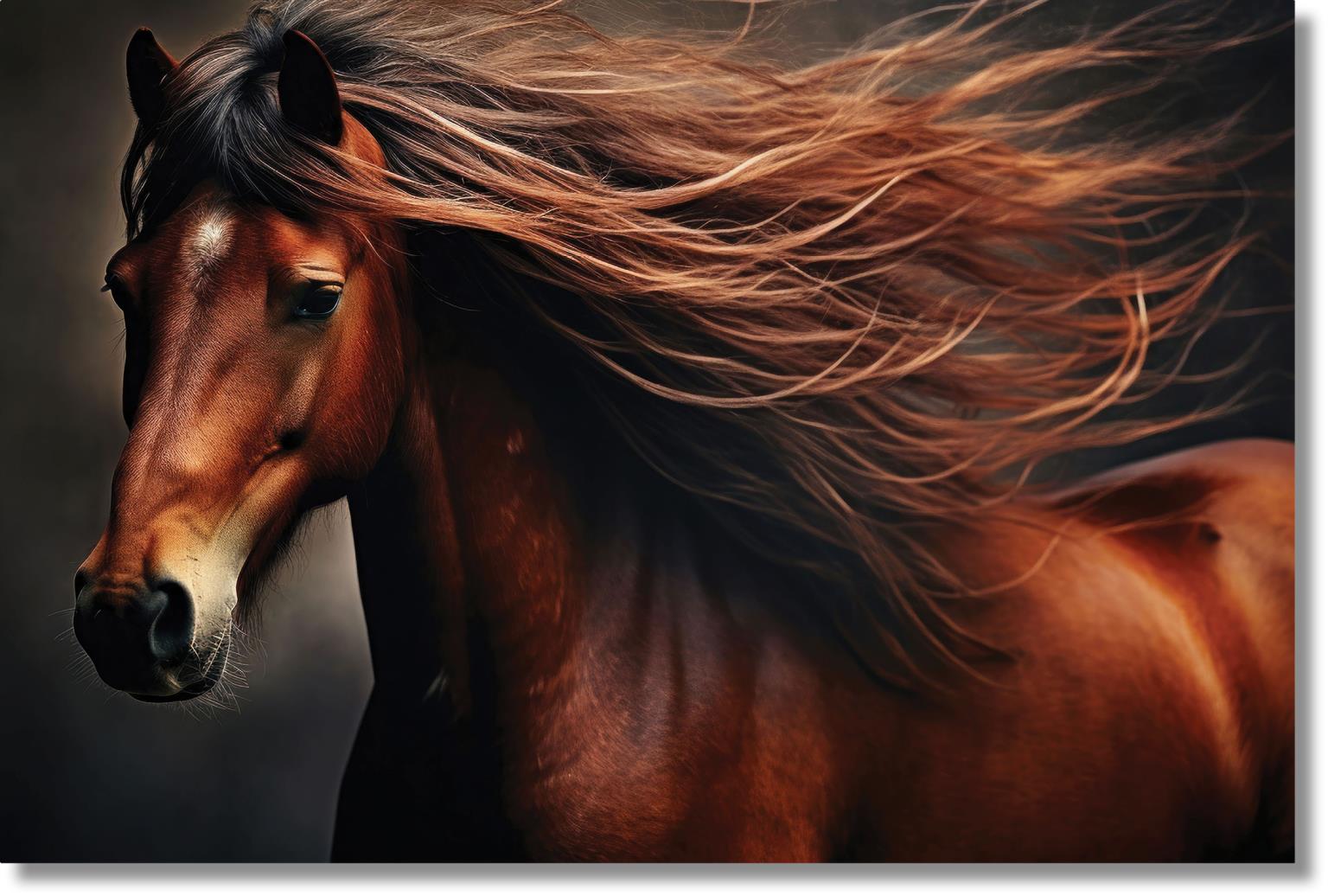 Temp Glass W/ Foil - Chestnut Mane In The Wind Tempered Glass