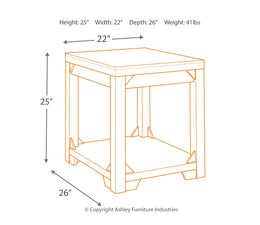 Fregine Rectangular End Table