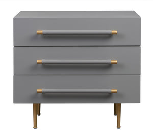 Trident Grey Nightstand - UK