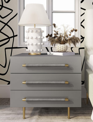 Trident Grey Nightstand - UK
