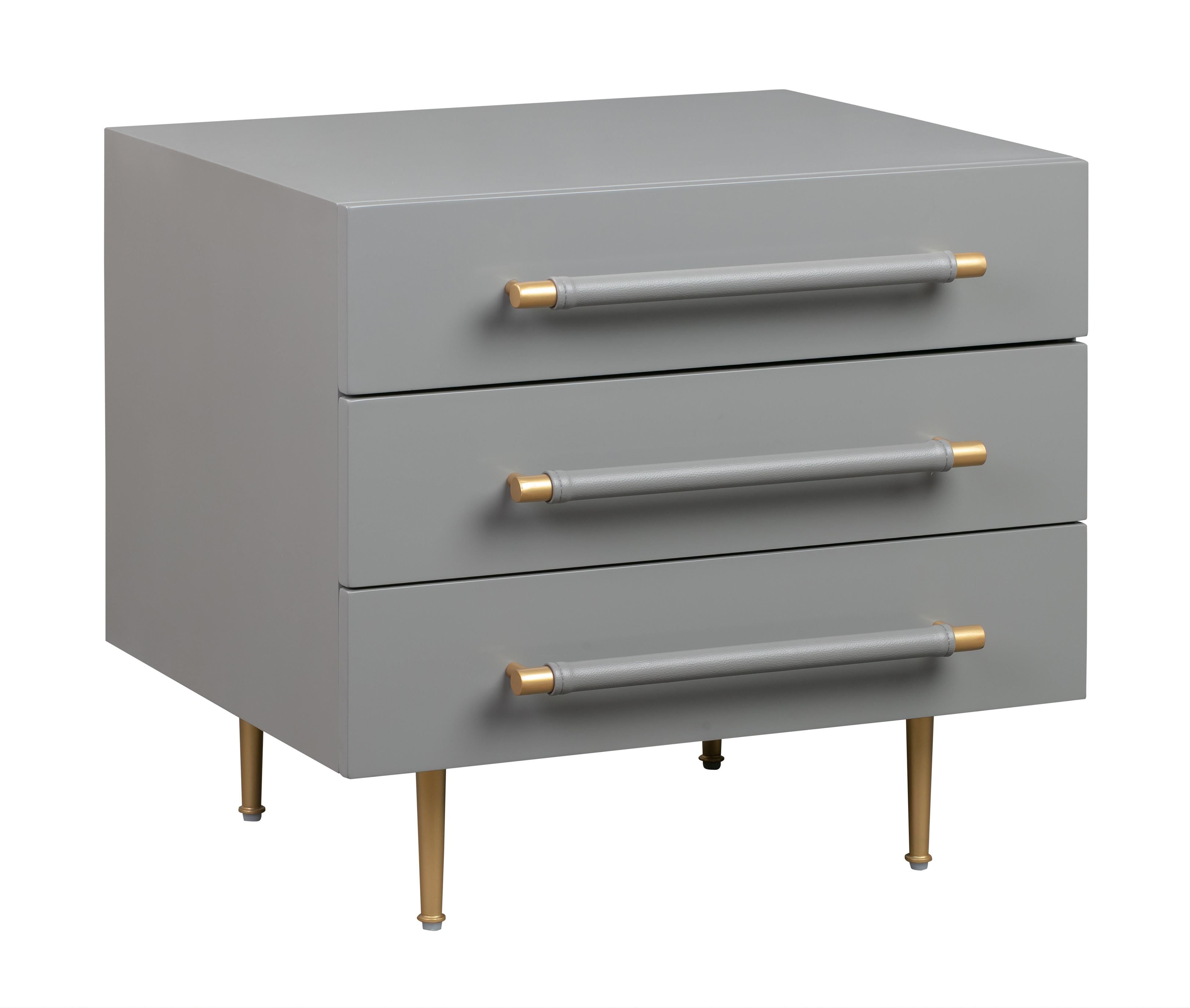 Trident Grey Nightstand - UK