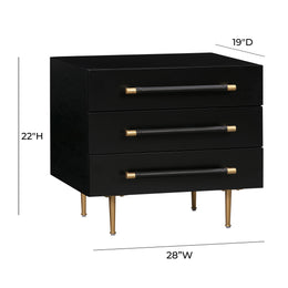Trident Black Nightstand