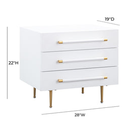 Trident White Nightstand - UK