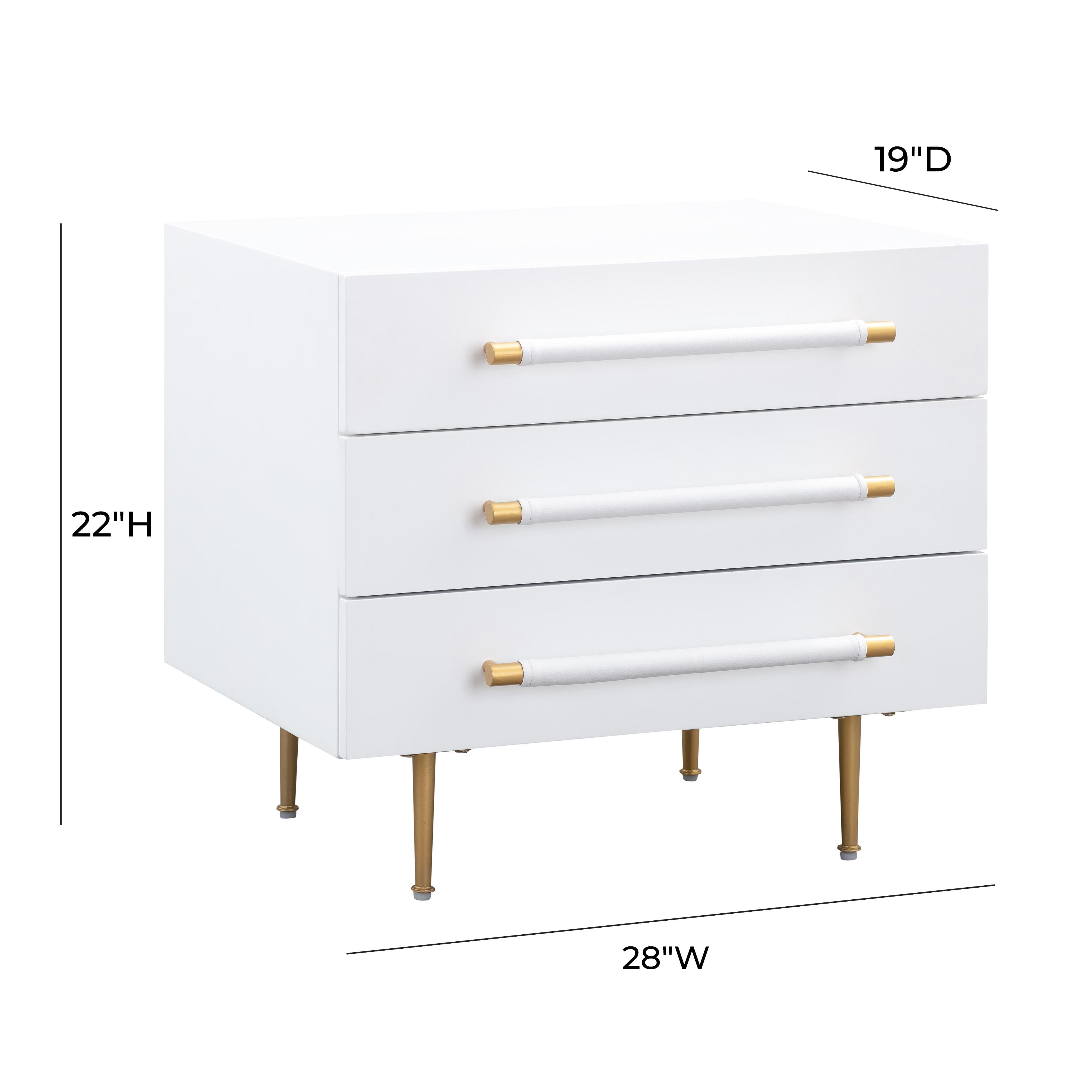 Trident White Nightstand - UK