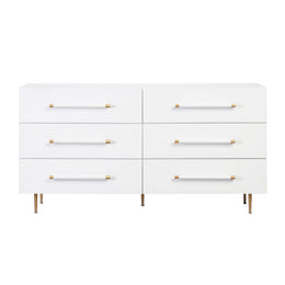 Trident White 6 Drawer Dresser