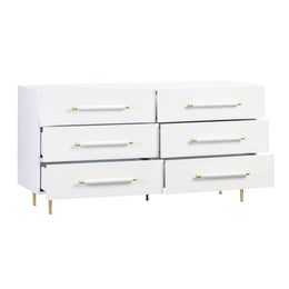 Trident White 6 Drawer Dresser