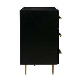 Trident Black 6 Drawer Dresser - UK
