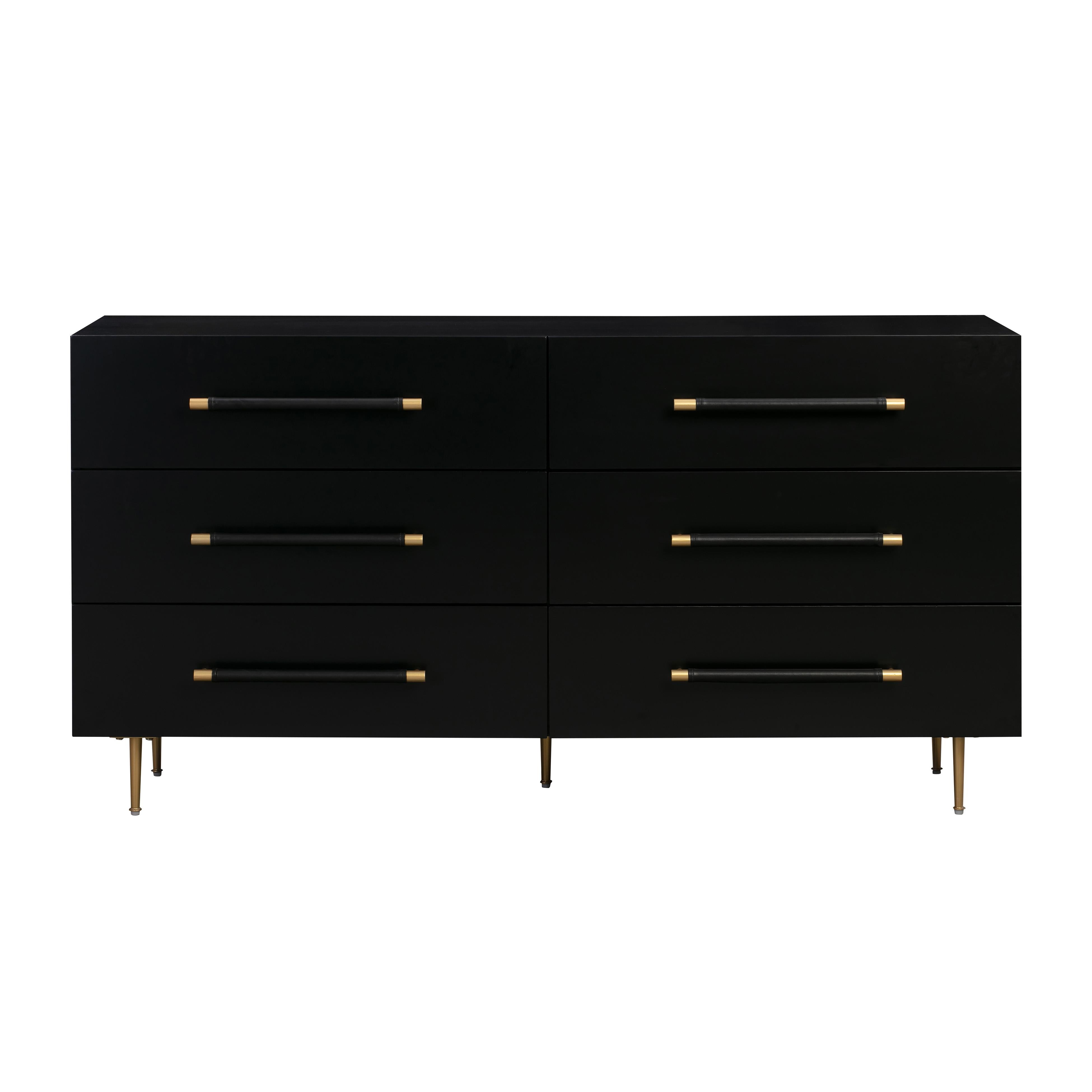 Trident Black 6 Drawer Dresser