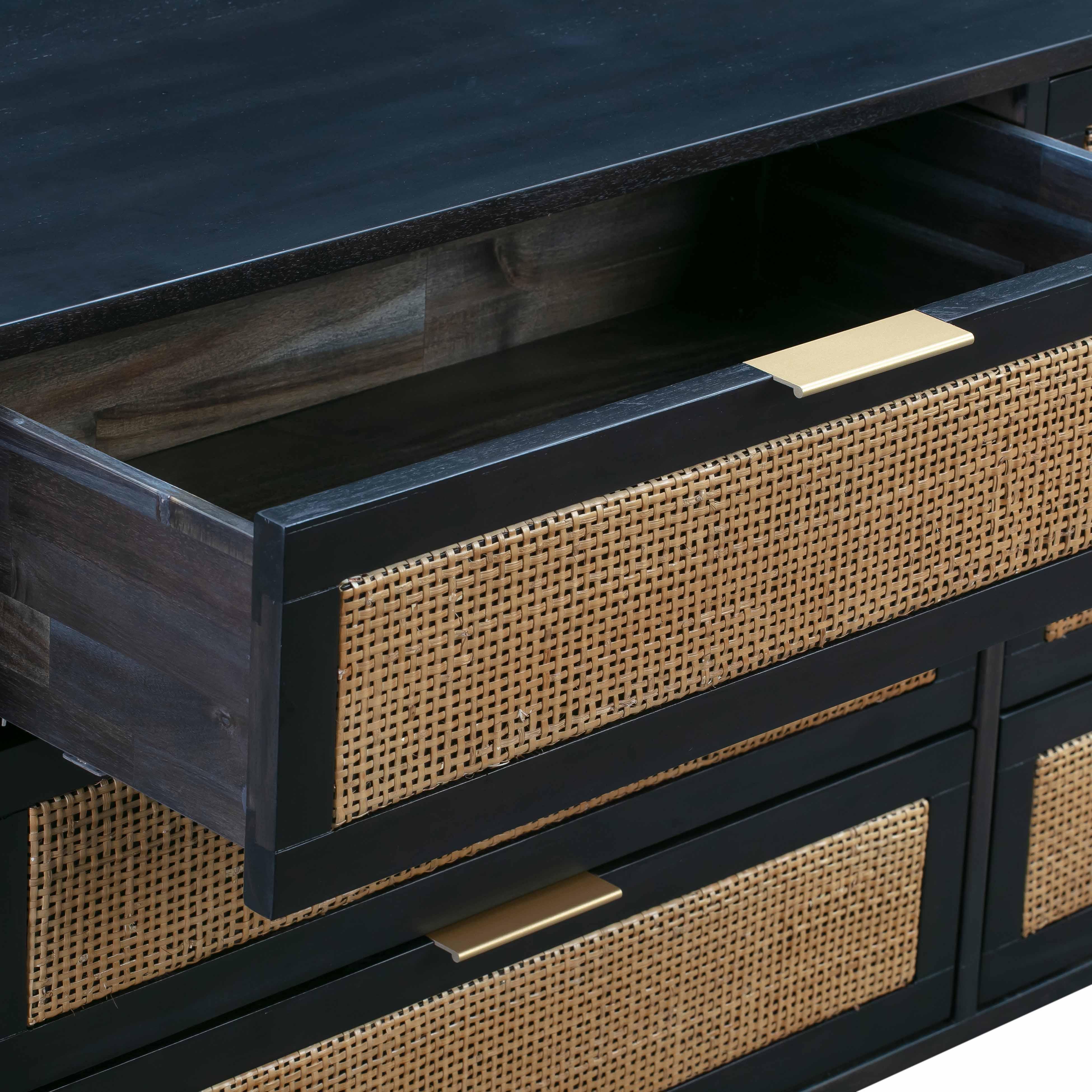 Sierra Noir 6 Drawer Dresser - UK