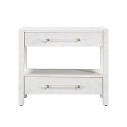 Brandyss White Burl Nightstand