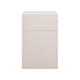 Suzie Cream & Rattan Nightstand