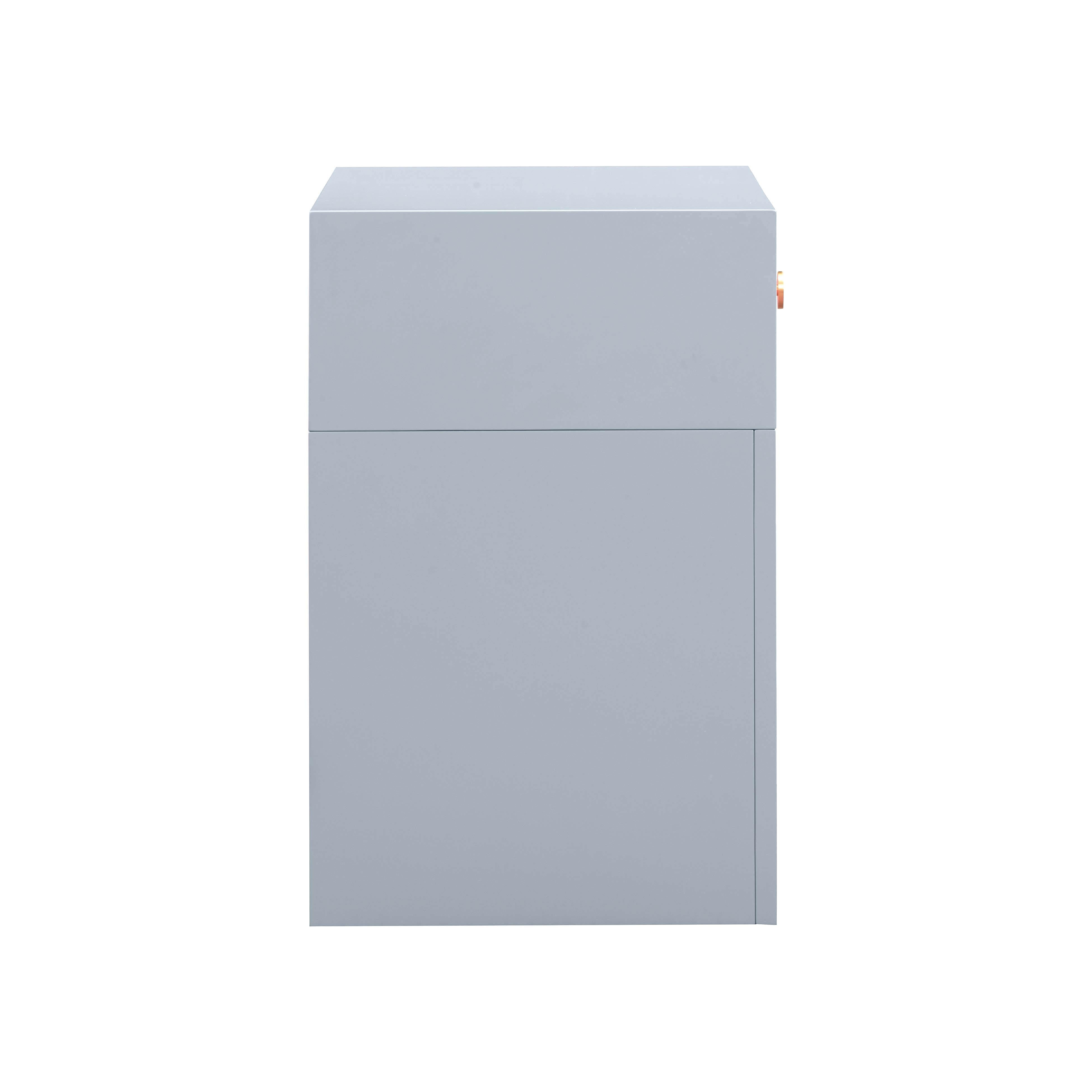 Suzie Pastel Blue & Rattan Nightstand - UK