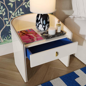 Collins Cream Lacquer Nightstand - UK
