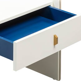 Collins Cream Lacquer Nightstand - UK