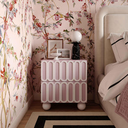Tori Motif Mauve Nightstand - UK