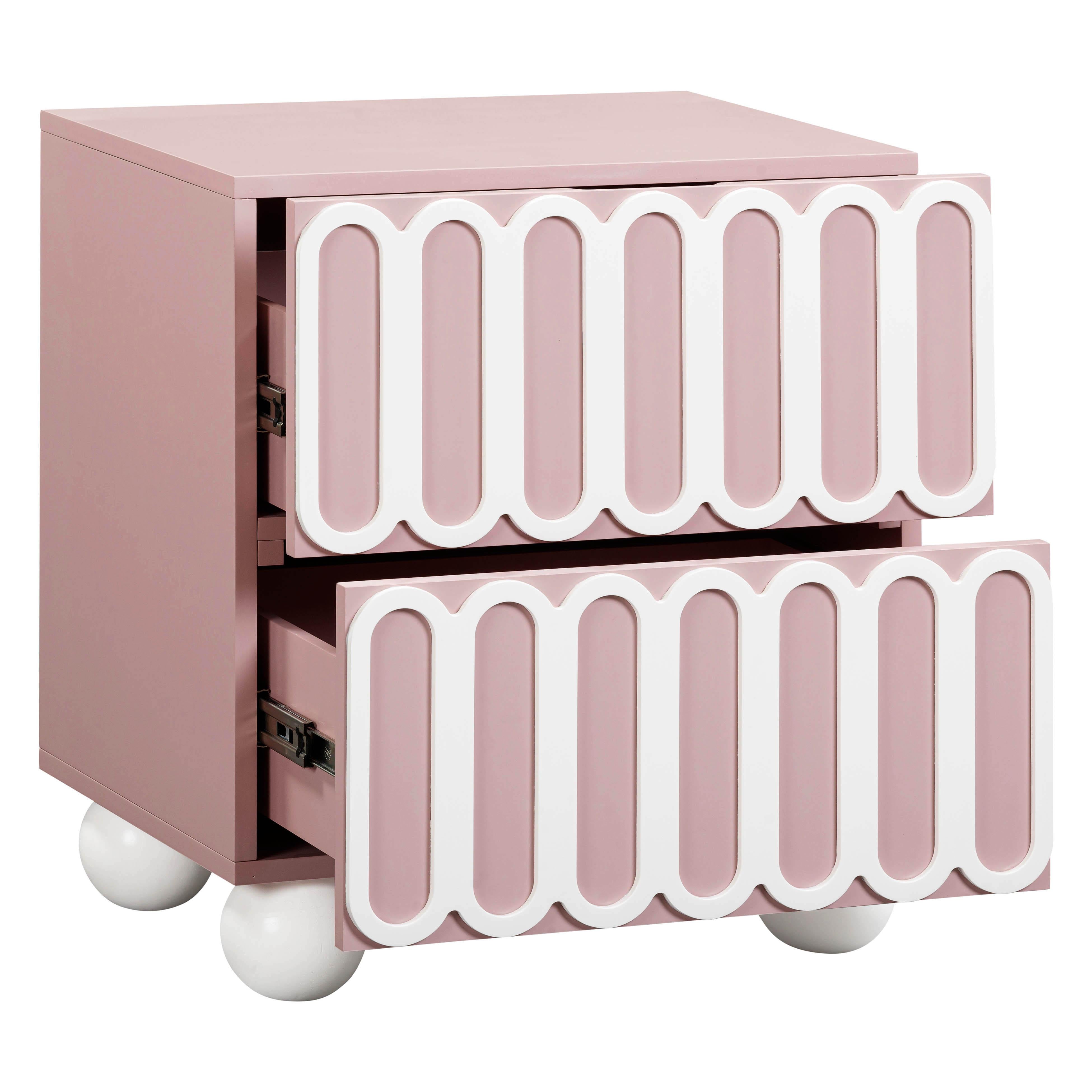 Tori Motif Mauve Nightstand - UK