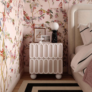 Tori Motif Taupe Nightstand - UK