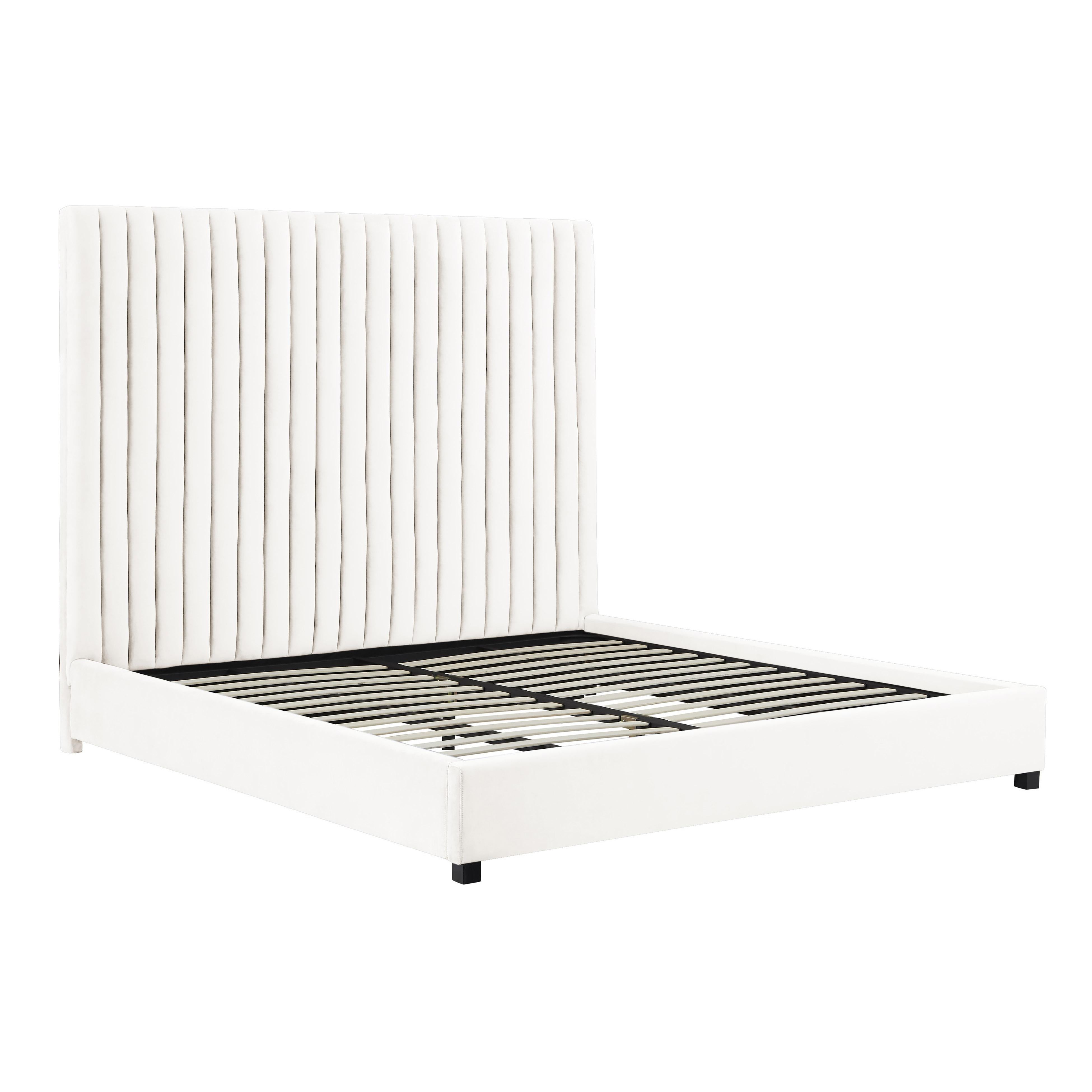 Arabelle White Velvet Bed in UK Super King