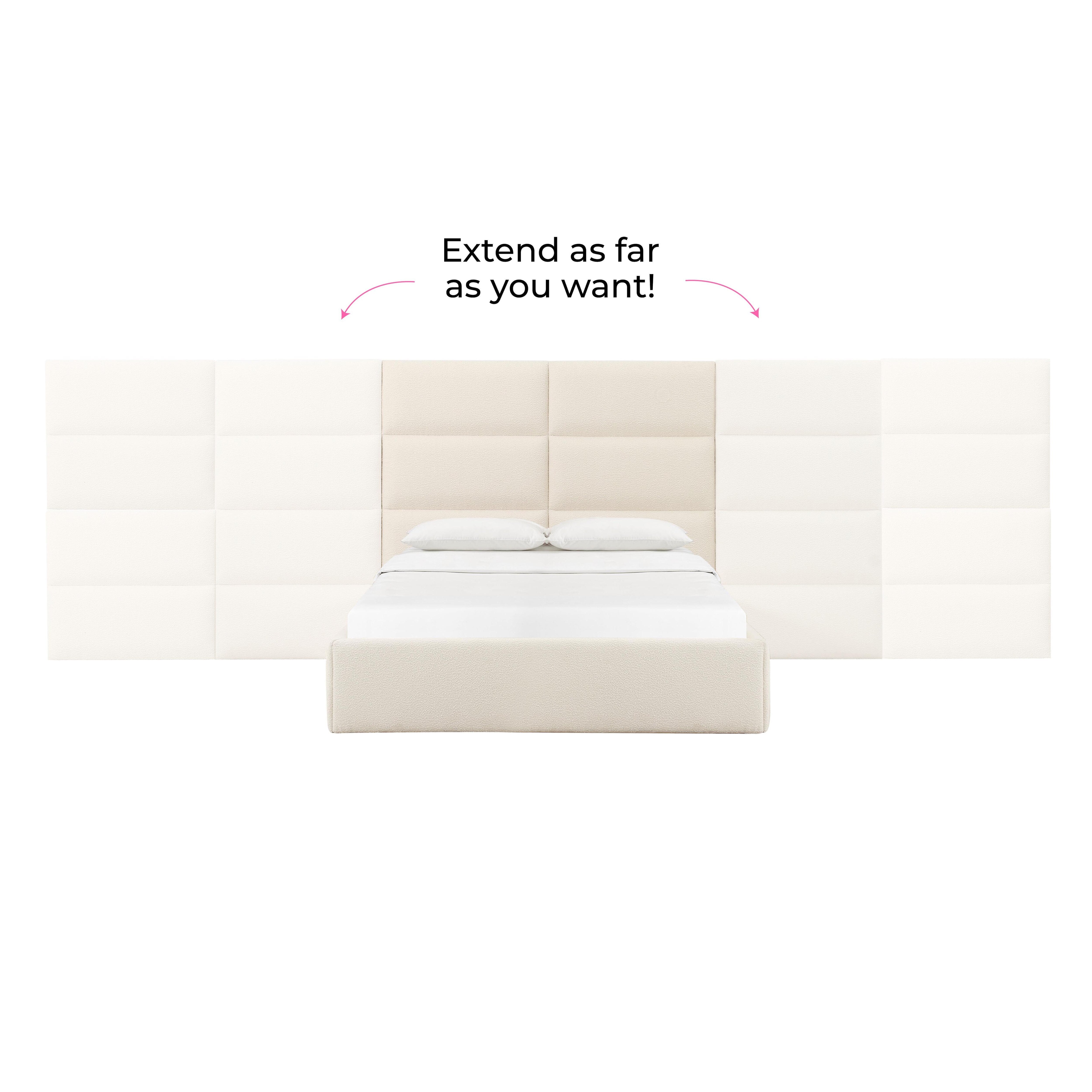 Eliana Cream Boucle King Bed with Wings