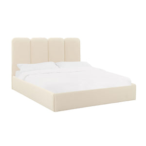 Palani Cream Velvet Queen Bed