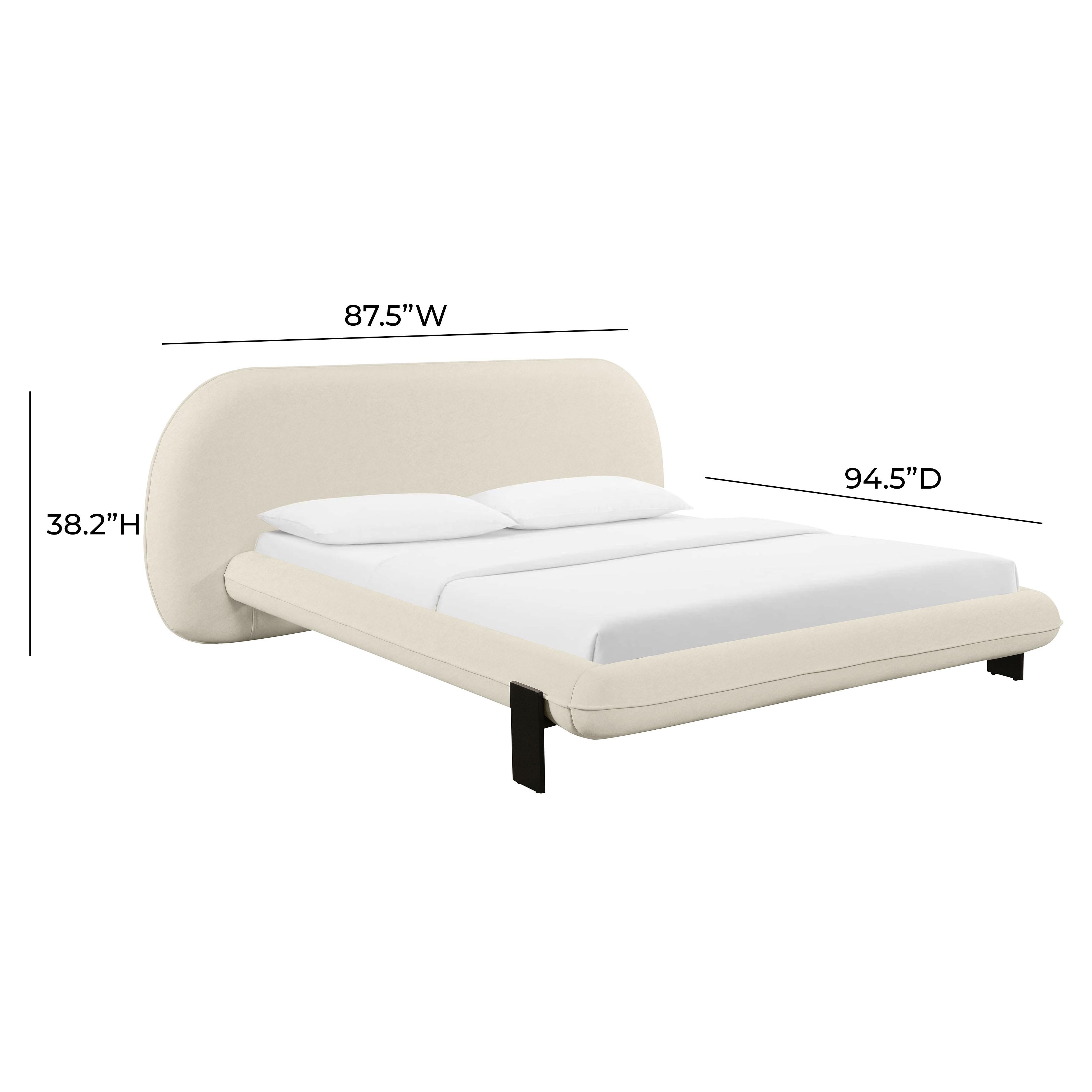 Ophelia Cream Faux Wool Queen Bed
