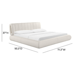 Karol Cream Vegan Leather Queen Bed