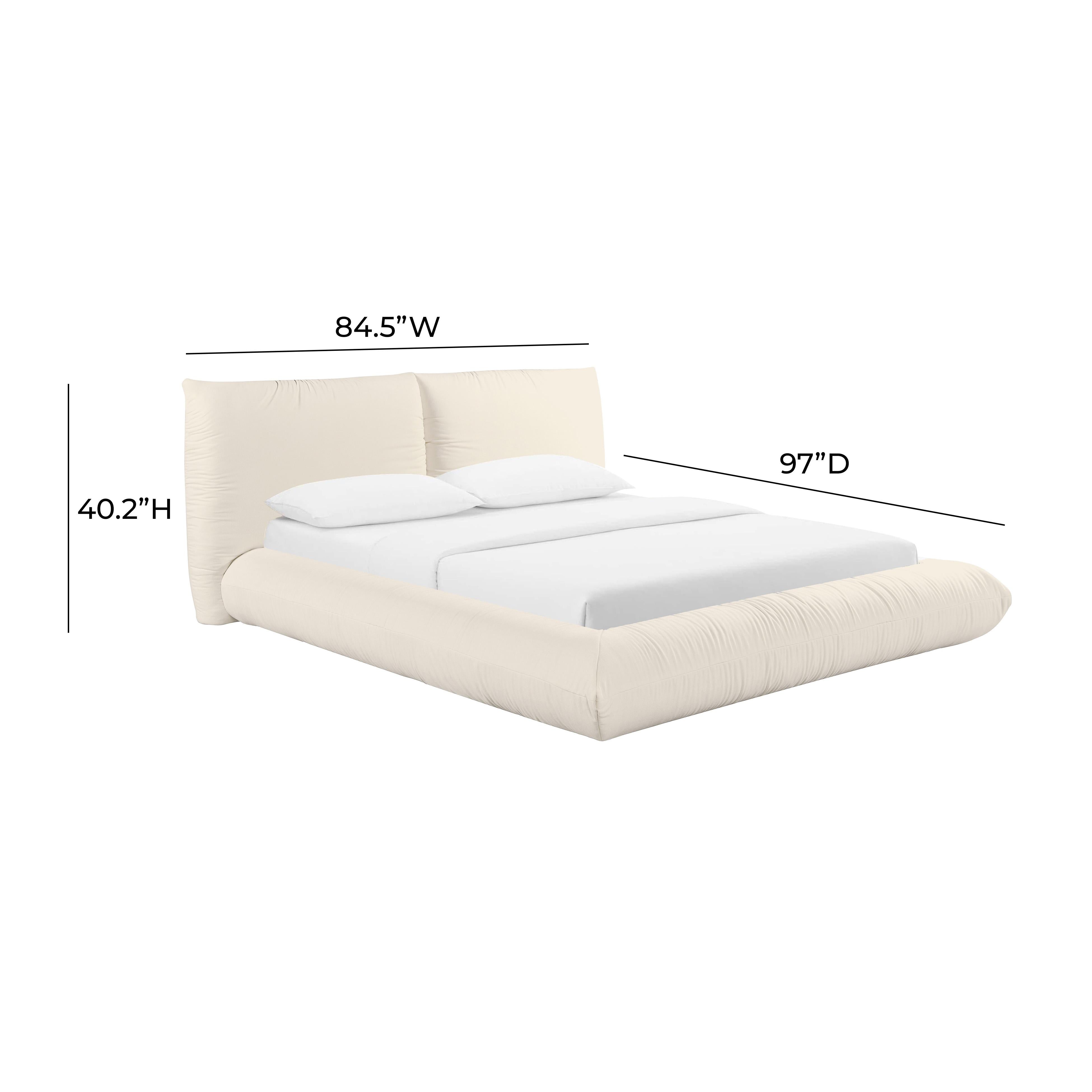 Romp Cream 100% Recycled Linen Queen Bed