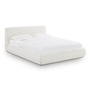 Isla Cream Upcycled Linen Queen Bed