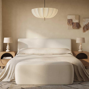 Isla Cream Upcycled Linen King Bed