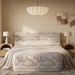 Isla Cream Jacquard Pattern Queen Bed