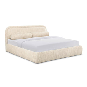 Murielle Cream Heavy Knubby Boucle Queen Bed