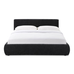 Isla Black Textured Velvet Queen Bed