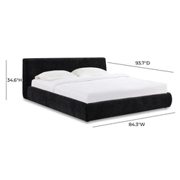 Isla Black Textured Velvet King Bed