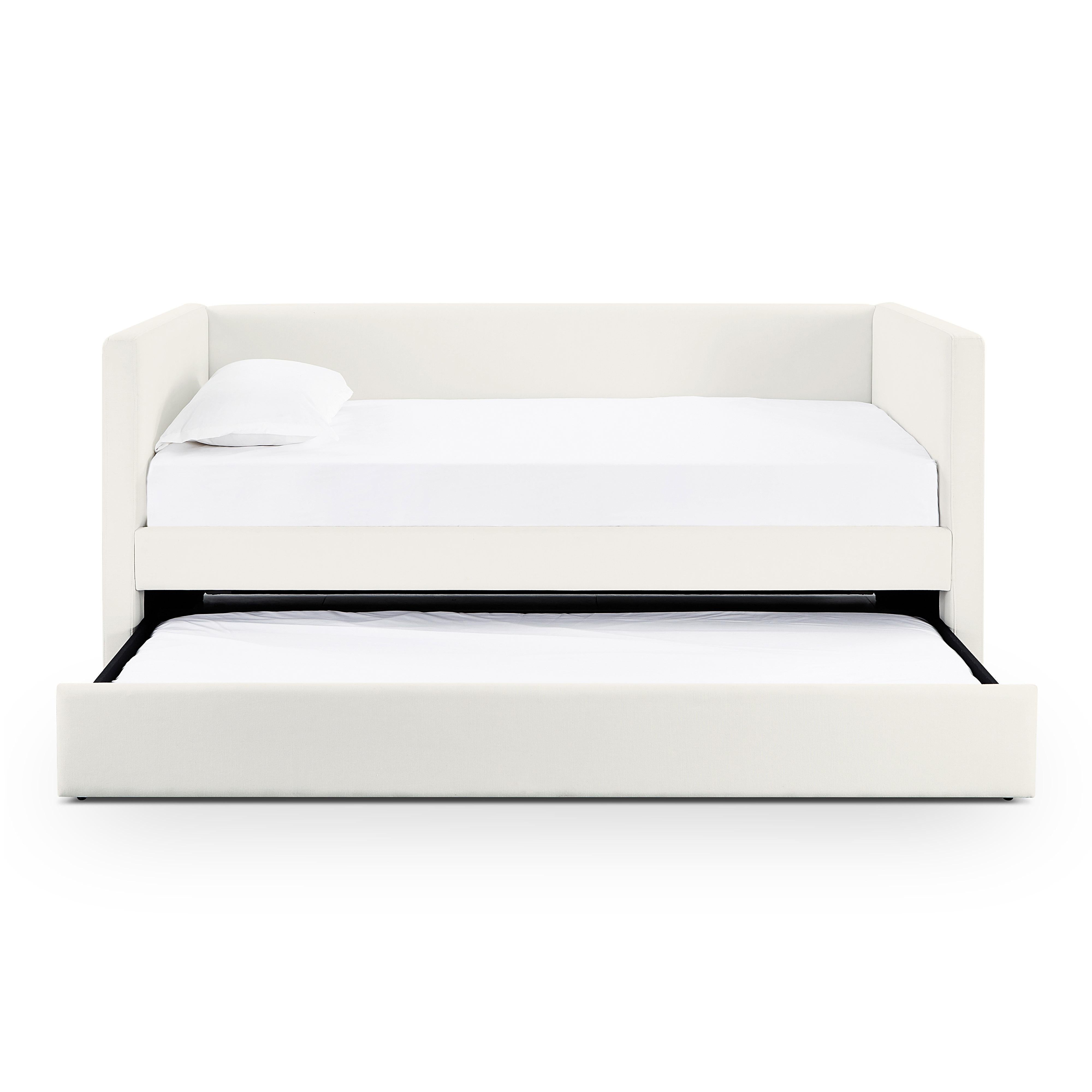 Alice Cream Linen Twin Trundle Bed