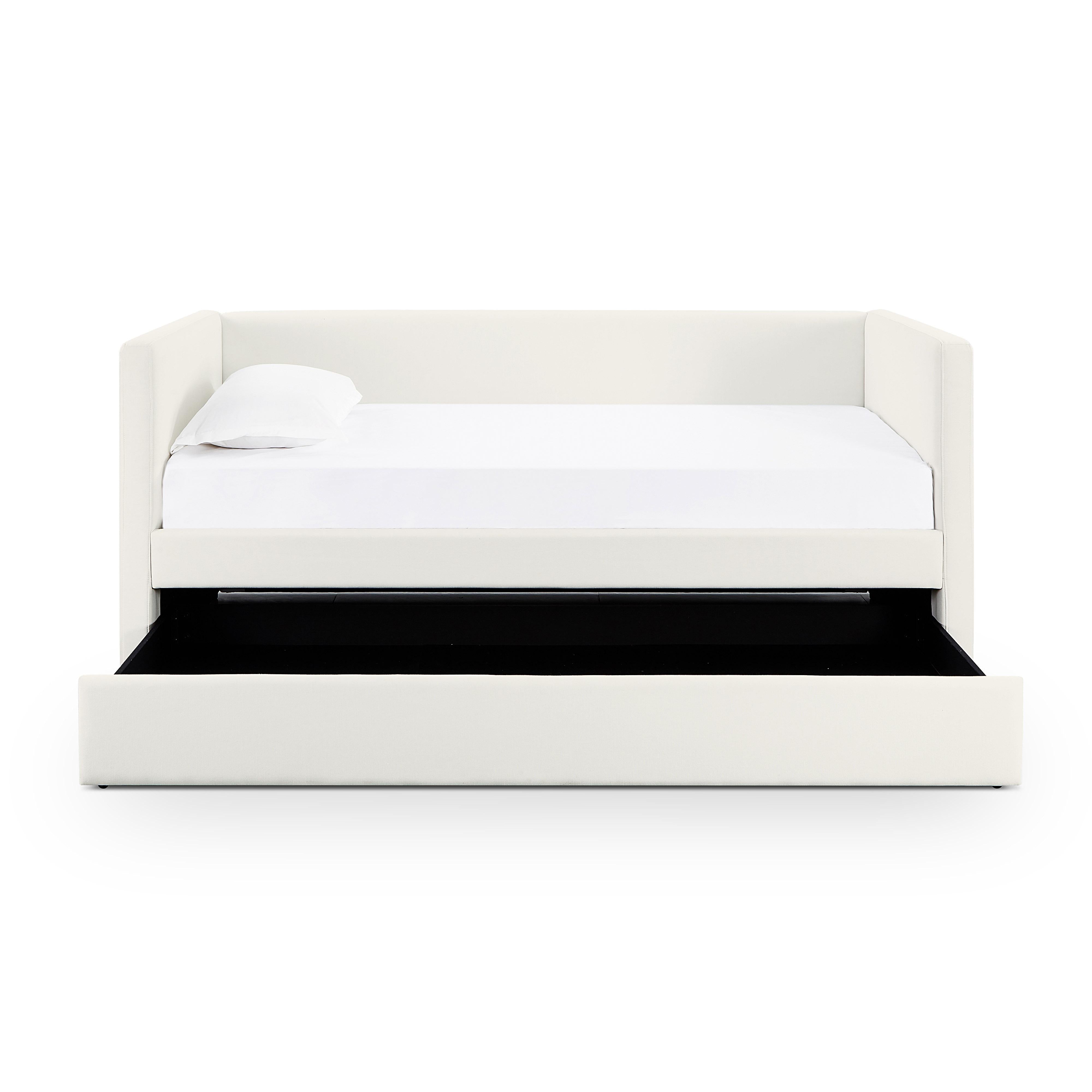 Alice Cream Linen Twin Trundle Bed