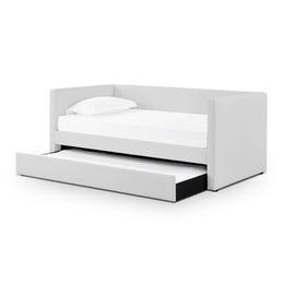 Alice Light Grey Linen Twin Trundle Bed