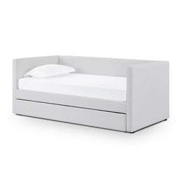 Alice Light Grey Linen Twin Trundle Bed