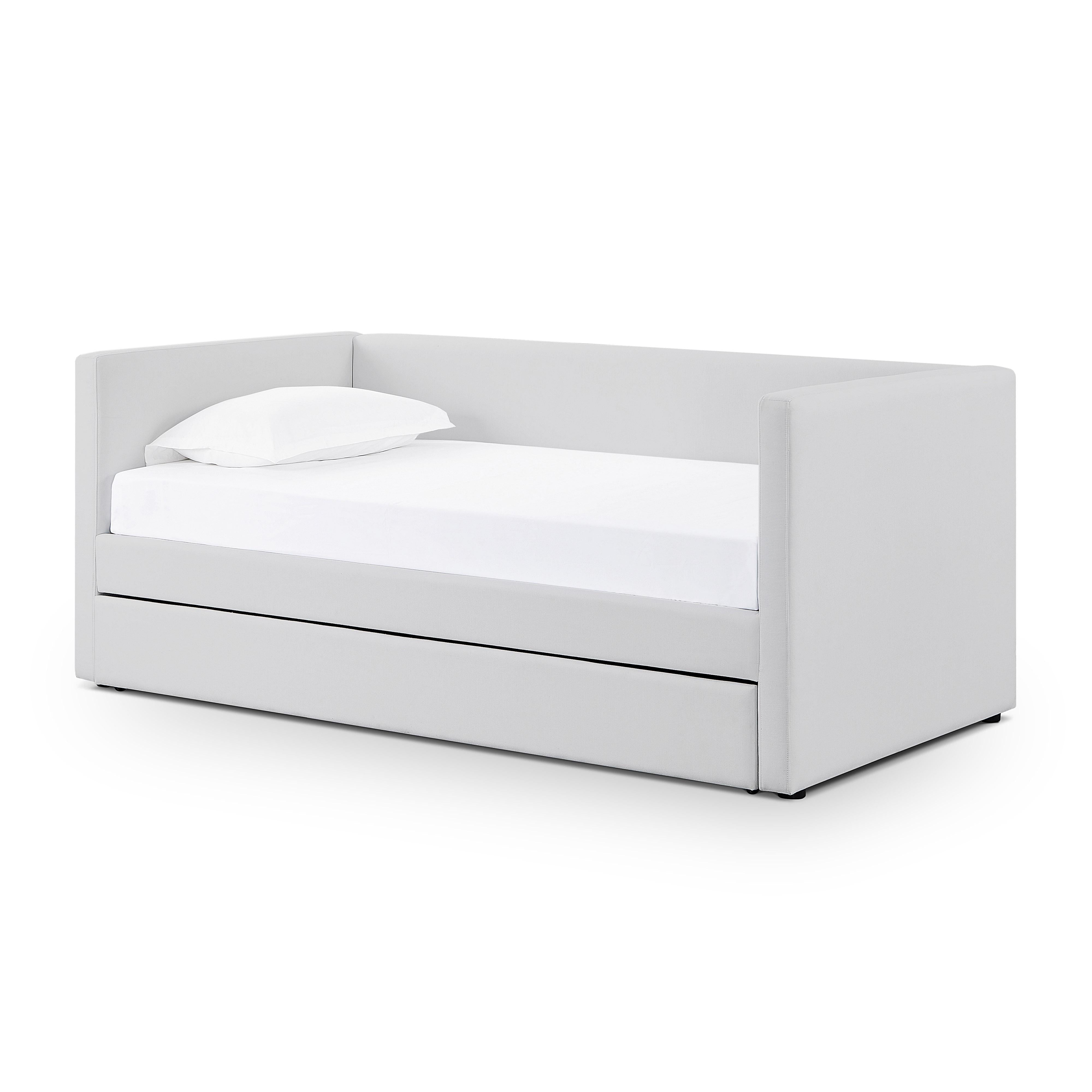 Alice Light Grey Linen Twin Trundle Bed