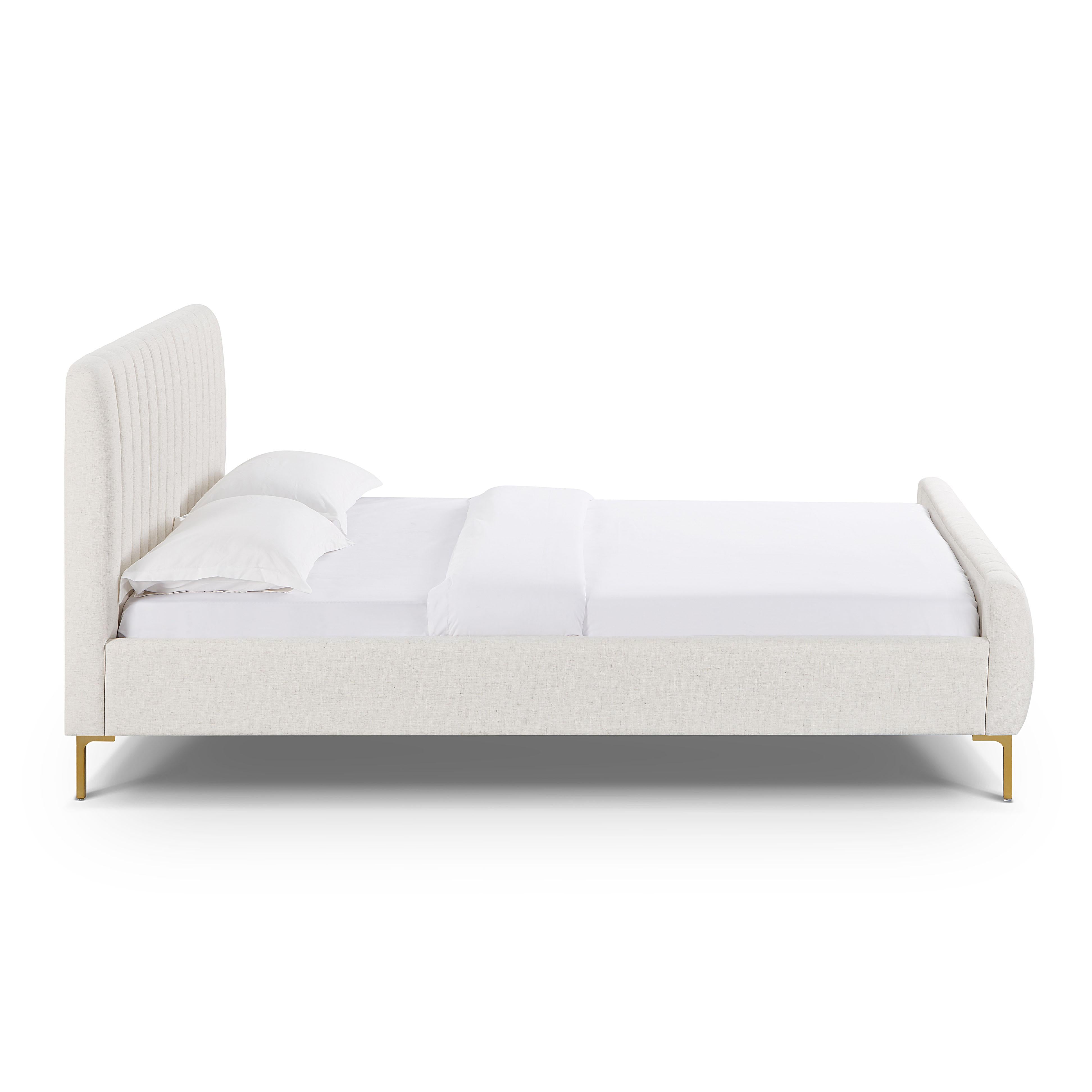 Angela Natural Upcycled Linen Queen Bed