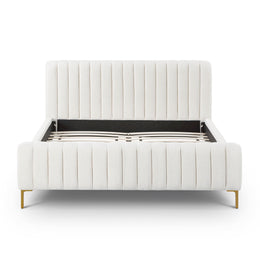 Angela Natural Upcycled Linen Queen Bed