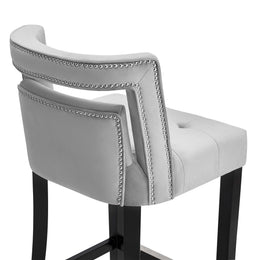 Hart Grey Velvet Bar Stool