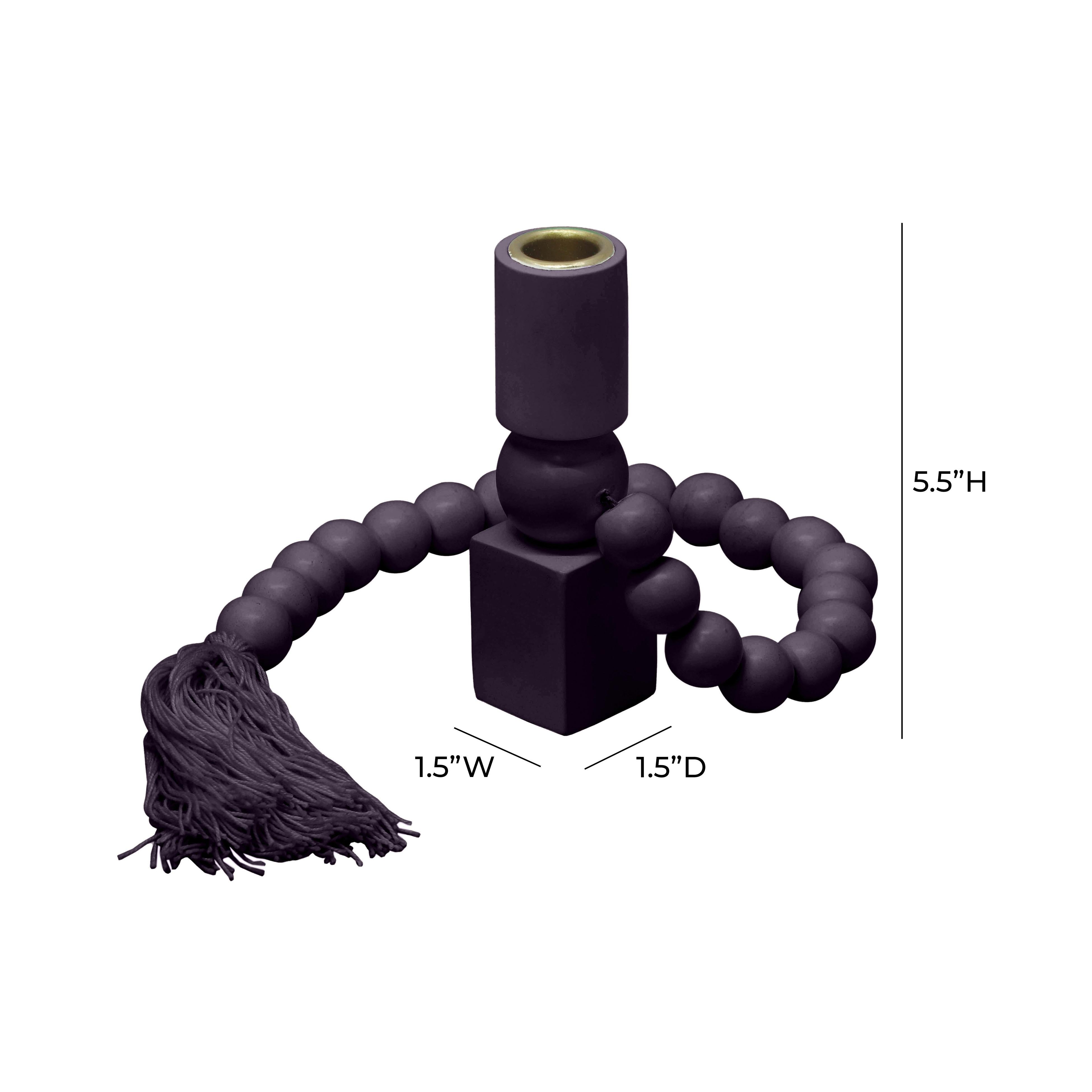 Harrison Merlot Wooden Candlestick