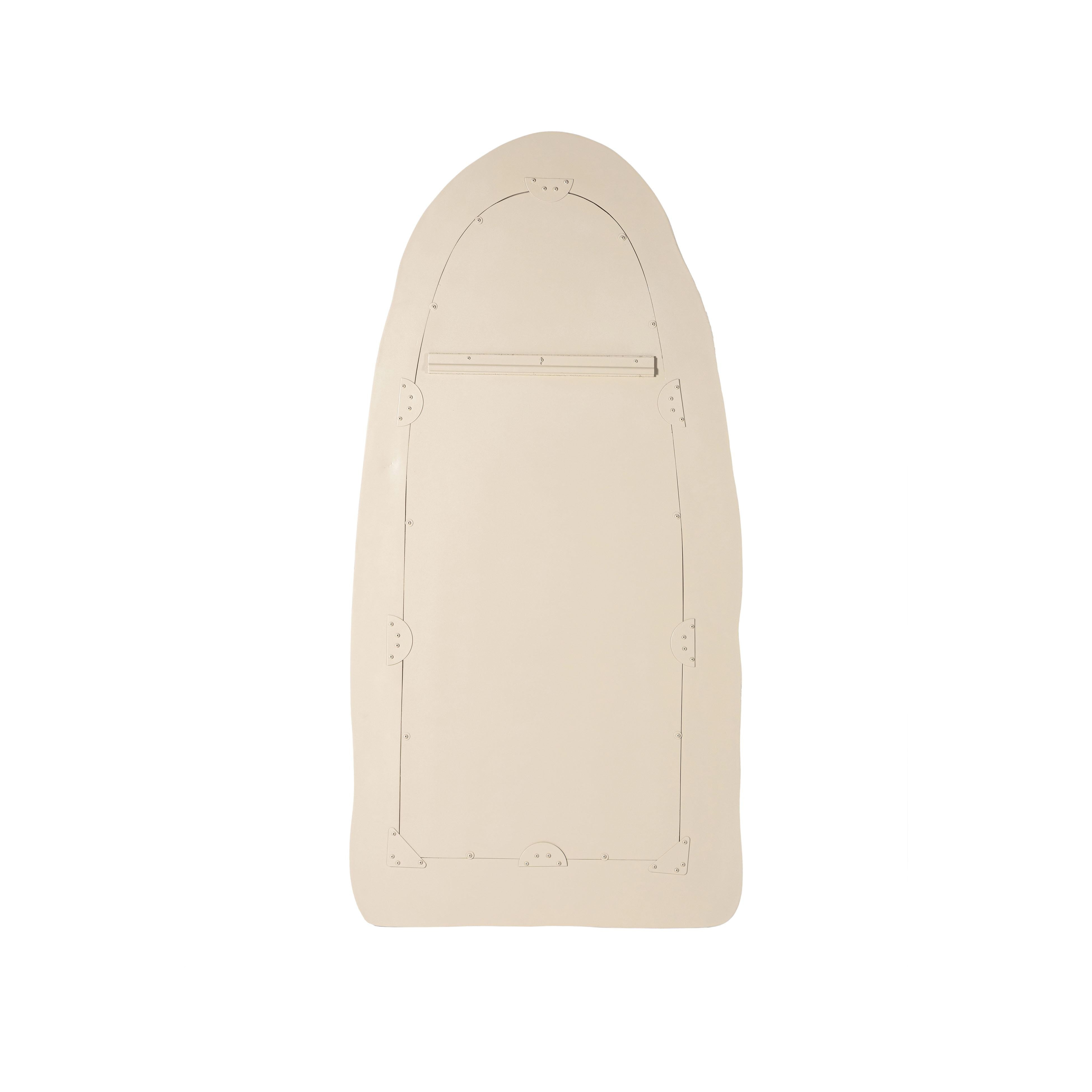 Kaia Cream Textured Small Floor Mirror