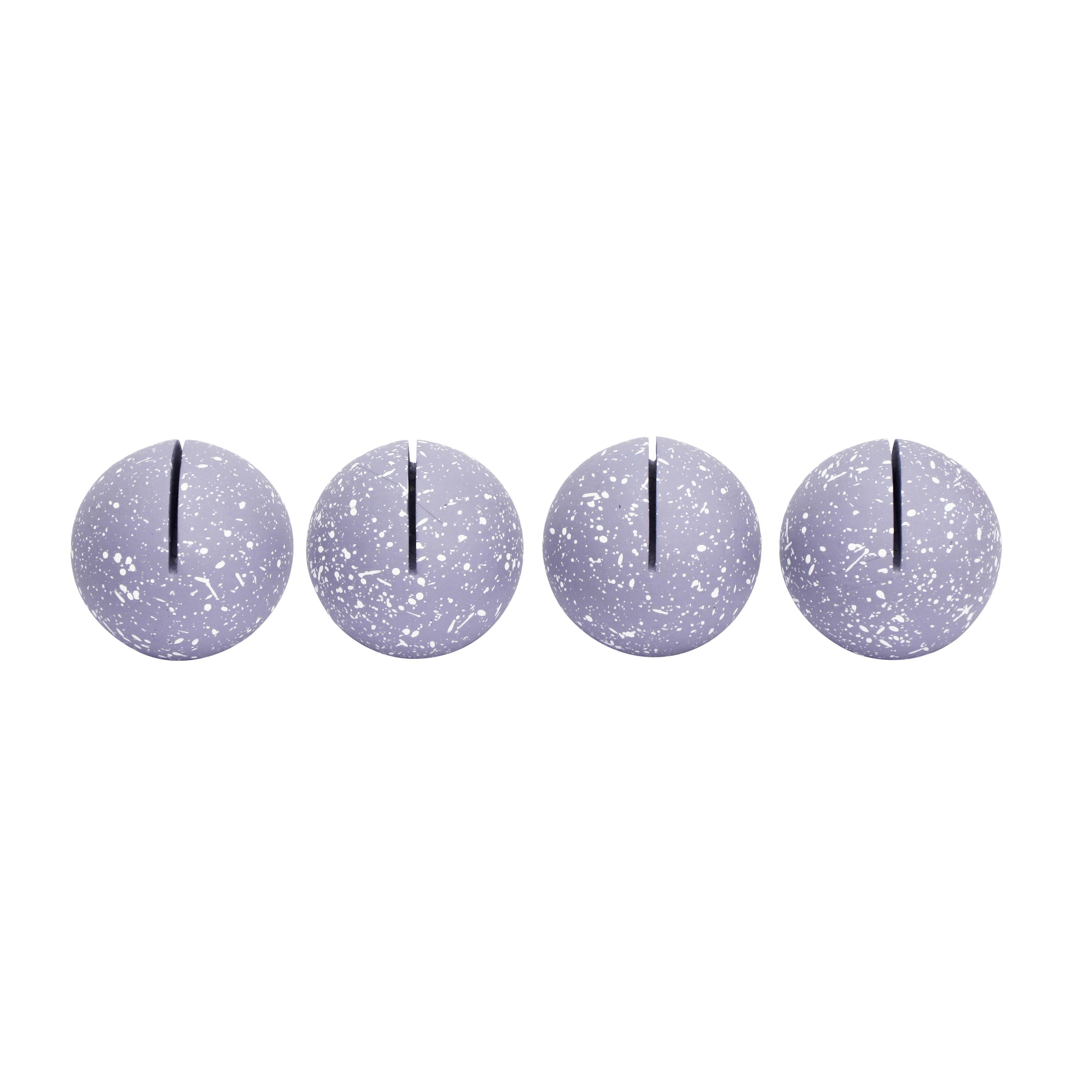 Gabby Speckled Purple Round Card Holder - Set of 4