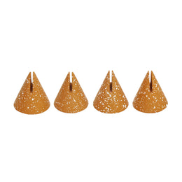 Gabby Speckled Terracotta Cone Card Holder - Set of 4