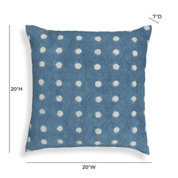 Indigo Dots Cotton 20" Square Accent Pillow
