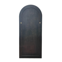 Tanya Black Rattan 70" Floor Mirror