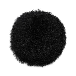 New Zealand Black Sheepskin 16 Inch Round Pillow
